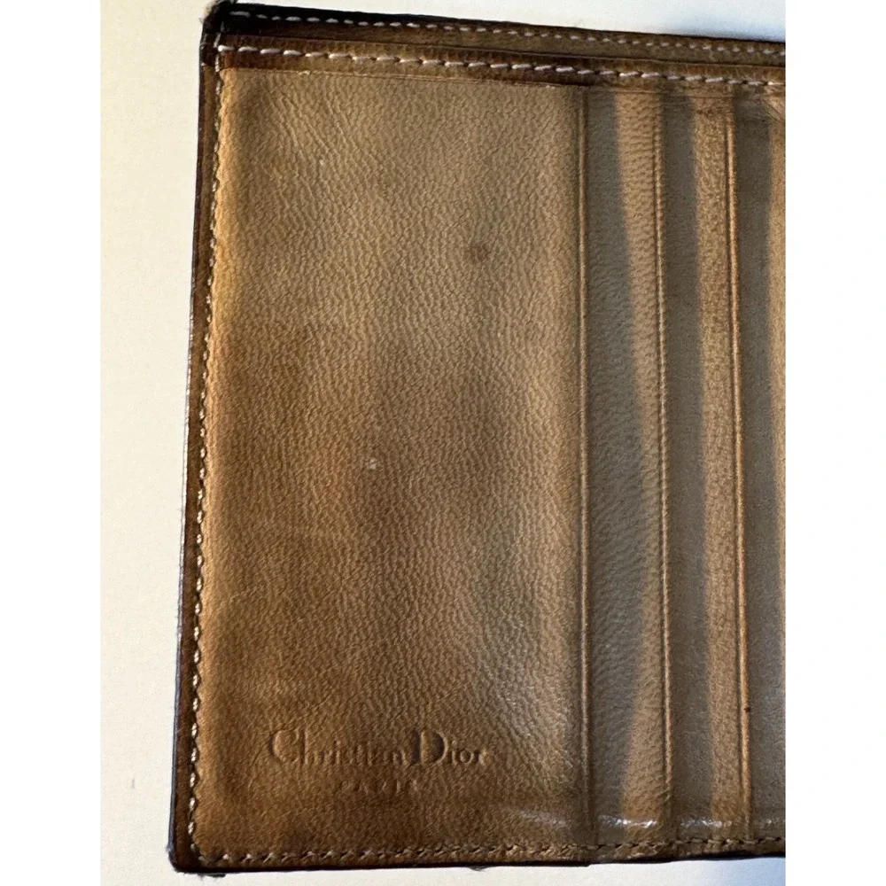 Christian Dior Beige Tan Trotter Canvas Leather Wallet